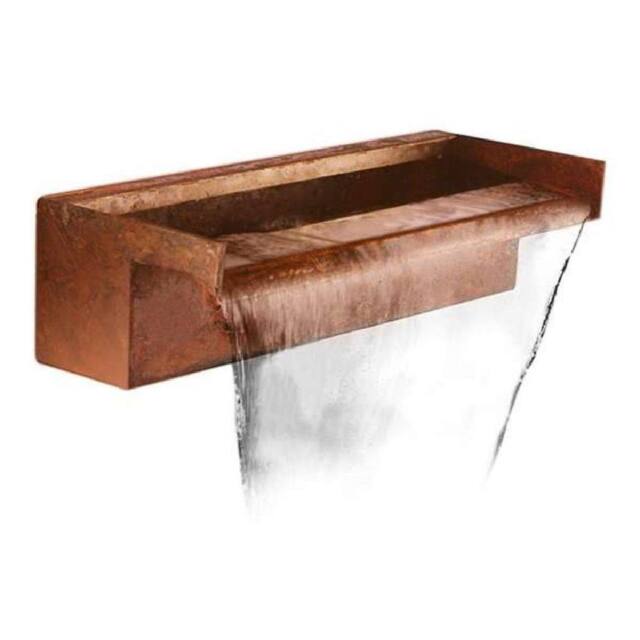 Primrose Corten Steel Waterfall Water Feature Sheer Descent Bottom Supply 60cm in Copper - image 1