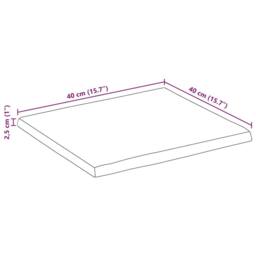 Berkfield Home Table Top 40x40x2.5 cm Live Edge Solid Wood Mango in Brown - thumbnail 9