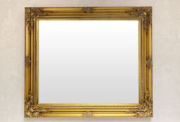 Downton Interiors Antique Gold Wood Frame Wall Mirror 73cm x 63cm - Size: Medium - thumbnail 2