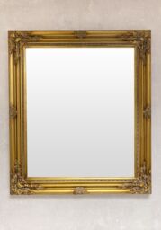 Downton Interiors Antique Gold Wood Frame Wall Mirror 73cm x 63cm - Size: Medium - thumbnail 3