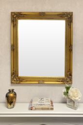 Downton Interiors Antique Gold Wood Frame Wall Mirror 73cm x 63cm - Size: Medium