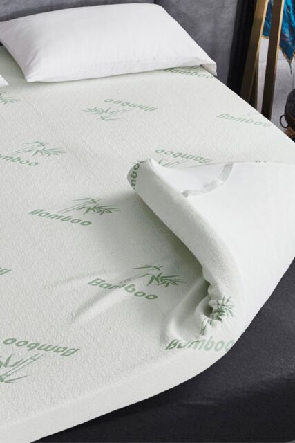 Ezysleep Super Soft Bamboo Memory Foam Mattress Topper 1 Inch in White - Size: Small Double - image 1