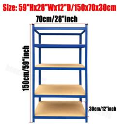 EONLION 5 Tier Garage Racking Shelving Storage in Blue - Size: 1000mm × 2000mm - thumbnail 2