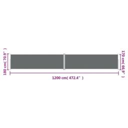 Berkfield Home Retractable Side Awning Anthracite 180x1200 cm in Dark Grey - thumbnail 8