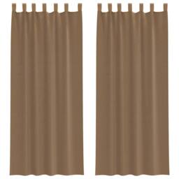 Berkfield Home Voile Curtains with Loops 2 pcs Light Brown 140x260 cm - thumbnail 2