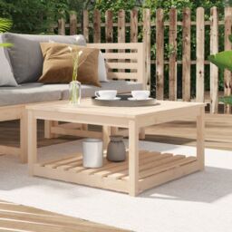 Berkfield Home Garden Table 82.5x82.5x45 cm Solid Wood Pine in Brown - thumbnail 1