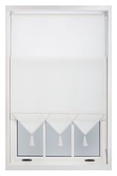 Furnished Triangle Peak Window Roller Blind With Metal Fittings in White - Size: 205 cm width x 165 cm drop - thumbnail 1