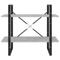 Berkfield Home 2-Tier Book Cabinet Concrete Grey 80x30x70 cm Engineered Wood - Size: 80 x 30 x 70 cm - thumbnail 4