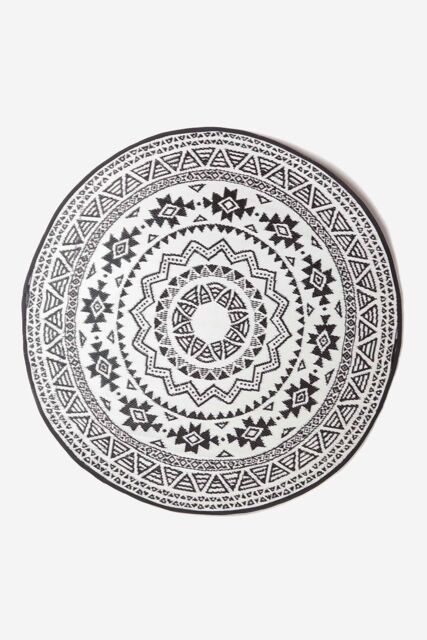 Homescapes Luxury Round Outdoor Rug Waterproof Reversible, Monochrome Motif in Black - Size: 180 cm diameter - image 1