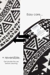 Homescapes Luxury Round Outdoor Rug Waterproof Reversible, Monochrome Motif in Black - Size: 180 cm diameter - thumbnail 7
