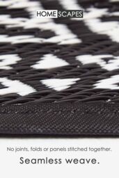 Homescapes Luxury Round Outdoor Rug Waterproof Reversible, Monochrome Motif in Black - Size: 180 cm diameter - thumbnail 5