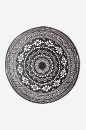 Homescapes Luxury Round Outdoor Rug Waterproof Reversible, Monochrome Motif in Black - Size: 180 cm diameter - thumbnail 3