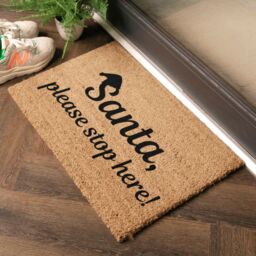 Artsy Mats Santa Please Stop Here Doormat in Black - Size: 40 cm x 60 cm - thumbnail 3