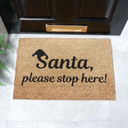 Artsy Mats Santa Please Stop Here Doormat in Black - Size: 40 cm x 60 cm - thumbnail 2