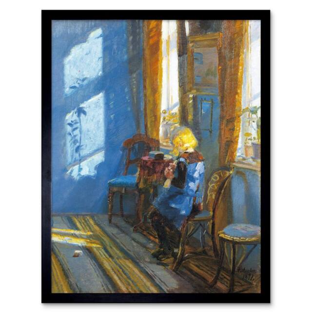 "Artery8 Anna Ancher Sunlight In The Blue Room 12x16"" Framed Art Print - Size: W12"" x H16""" - image 1
