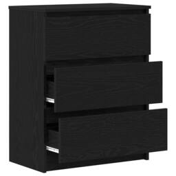 Berkfield Home Sideboard Black Oak 60x35x76 cm Engineered Wood - Size: 60 x 35 x 76 cm - thumbnail 5