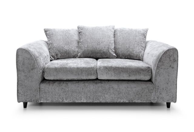 Furniture 786 Keria Chenille Fabric 2 Seater Sofa in Silver