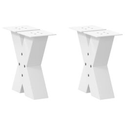 Berkfield Home Coffee Table Legs X-Shaped 2 pcs White 40x(30-31) cm Steel - thumbnail 1