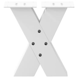 Berkfield Home Coffee Table Legs X-Shaped 2 pcs White 40x(30-31) cm Steel - thumbnail 5