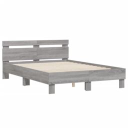 Berkfield Home Bed Frame with LED without Mattress Grey Sonoma 120x200 cm - Size: Small Double - thumbnail 6