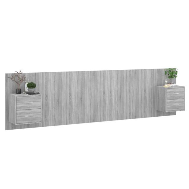 Berkfield Home Classic Bed Headboard with Cabinets Grey Sonoma Engineered Wood - image 1