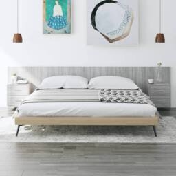 Berkfield Home Classic Bed Headboard with Cabinets Grey Sonoma Engineered Wood - thumbnail 2