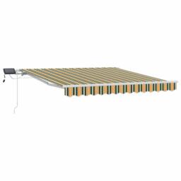 Berkfield Home Manual Retractable Awning with LED Green & Yellow 300x250 cm - thumbnail 3