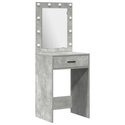 Berkfield Home 3-Piece Dressing Table Set with LED - Concrete Grey Engineered Wood - thumbnail 4