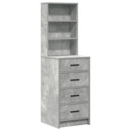 Berkfield Home 3-Piece Dressing Table Set with LED - Concrete Grey Engineered Wood - thumbnail 5