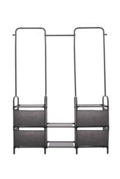 Living and Home Freestanding Clothes Metal Garment Rack Organizer Closet Rack With 4 Basket in Black - thumbnail 3