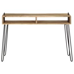 Berkfield Home Console Table Solid Mango Wood 115x35x76 cm in Brown - Size: 115 x 35 x 76 cm - thumbnail 2