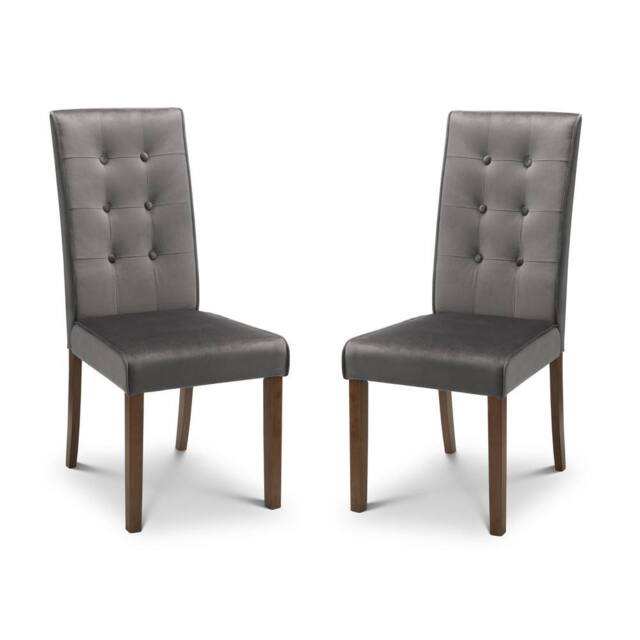 Cheshire Devonshire Elegant Velvet Dining Chairs - Set of 2 in Grey - image 1