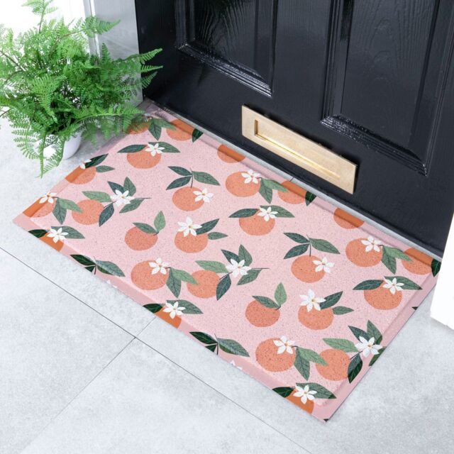 Artsy Mats Oranges Doormat (70 x 40cm) in White - Size: 40 cm x 70 cm - image 1