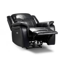 Furnishings For Less UK Orlando Black Leather 3 Piece Electric Reclining Sofas 3 + 1 + 1 - thumbnail 7