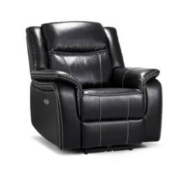 Furnishings For Less UK Orlando Black Leather 3 Piece Electric Reclining Sofas 3 + 1 + 1 - thumbnail 6