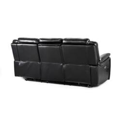 Furnishings For Less UK Orlando Black Leather 3 Piece Electric Reclining Sofas 3 + 1 + 1 - thumbnail 3
