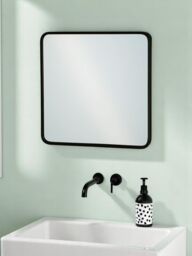 Showerdrape Shoreditch Square Wall Mounted Black Framed Bathroom Mirror 40 x 40cm - Size: 40 x 40 cm - thumbnail 1