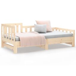 Berkfield Home Pull-out Day Bed 2x(90x190) cm Solid Wood Pine in Brown - thumbnail 5