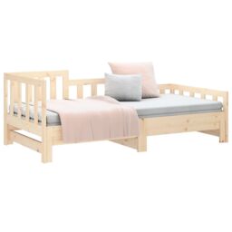 Berkfield Home Pull-out Day Bed 2x(90x190) cm Solid Wood Pine in Brown - thumbnail 6