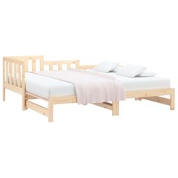 Berkfield Home Pull-out Day Bed 2x(90x190) cm Solid Wood Pine in Brown - thumbnail 3