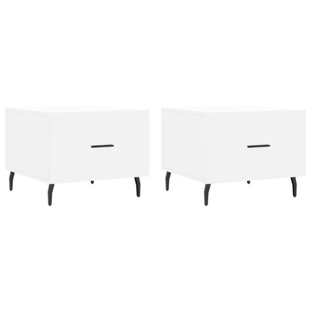Berkfield Home Coffee Tables 2 pcs White 50x50x40 cm Engineered Wood - Size: 50 x 50 x 40 cm - image 1