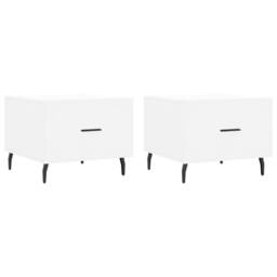Berkfield Home Coffee Tables 2 pcs White 50x50x40 cm Engineered Wood - Size: 50 x 50 x 40 cm - thumbnail 1