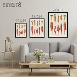 "Artery8 Mangold Wurzels Field Beet Ernst Benary Framed Canvas Wall Art Print in White - Size: W24"" x H32""" - thumbnail 4