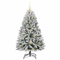 Berkfield Home Artificial Christmas Tree Green & White 120 cm PVC & Metal - thumbnail 4