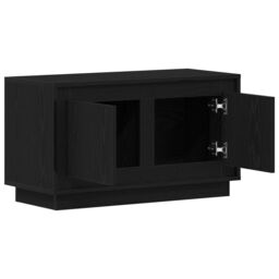 Berkfield Home TV Cabinet Black Oak 80x35x45 cm Engineered Wood - Size: 80 x 35 x 45 cm - thumbnail 5