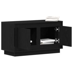 Berkfield Home TV Cabinet Black Oak 80x35x45 cm Engineered Wood - Size: 80 x 35 x 45 cm - thumbnail 3
