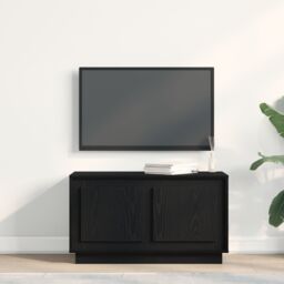 Berkfield Home TV Cabinet Black Oak 80x35x45 cm Engineered Wood - Size: 80 x 35 x 45 cm - thumbnail 4