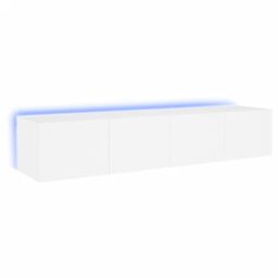 Berkfield Home TV Wall Cabinets with LED Lights 2 pcs White 80x35x31 cm - Size: 80 x 35 x 31 cm - thumbnail 2