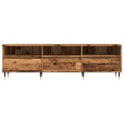 Berkfield Home TV Cabinet Old Wood 150x30x44.5 cm Engineered Wood in Brown - thumbnail 4