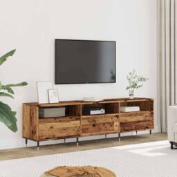 Berkfield Home TV Cabinet Old Wood 150x30x44.5 cm Engineered Wood in Brown - thumbnail 3